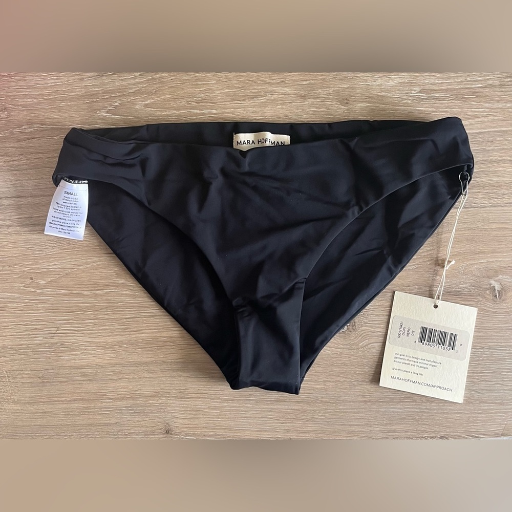 NWT Mara Hoffman Dori Black Bikini Swimsuit Bottom size S - Picture 7 of 8